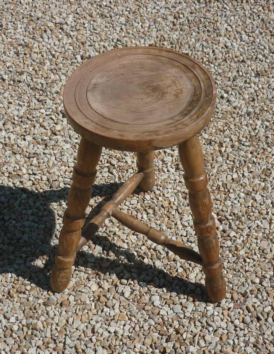 Vintage wooden tripod stool