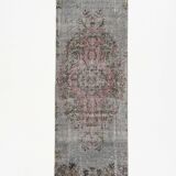 Tapis de course vintage bordeaux doux fait à la main 3x9
