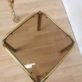 Vintage Italian Coffee Table: Brass & Smoked Glass, Mid-Century Modern