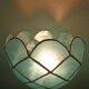 Lampe en céramique et nacre bleue vintage