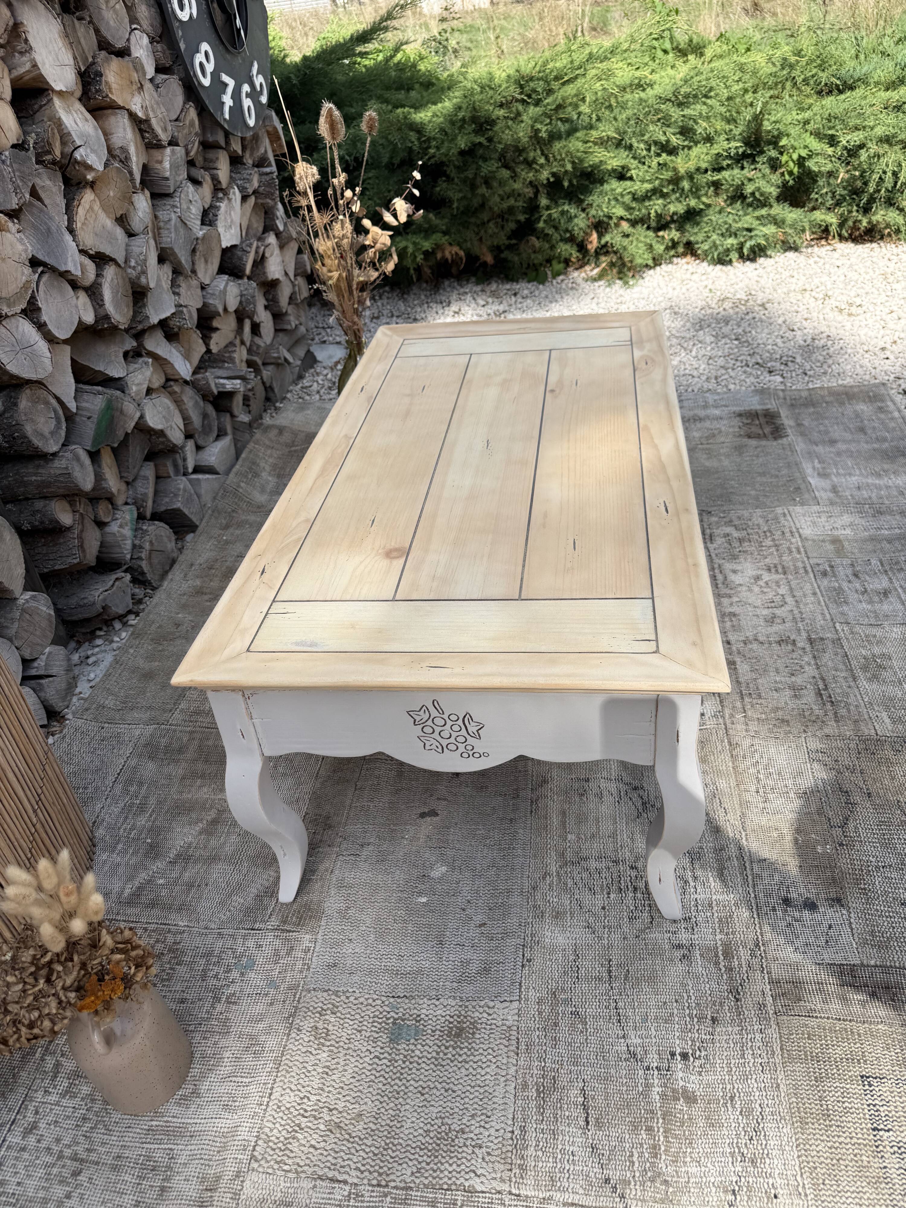 Table basse bois ancienne rénovée