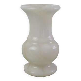 Small white marble vase