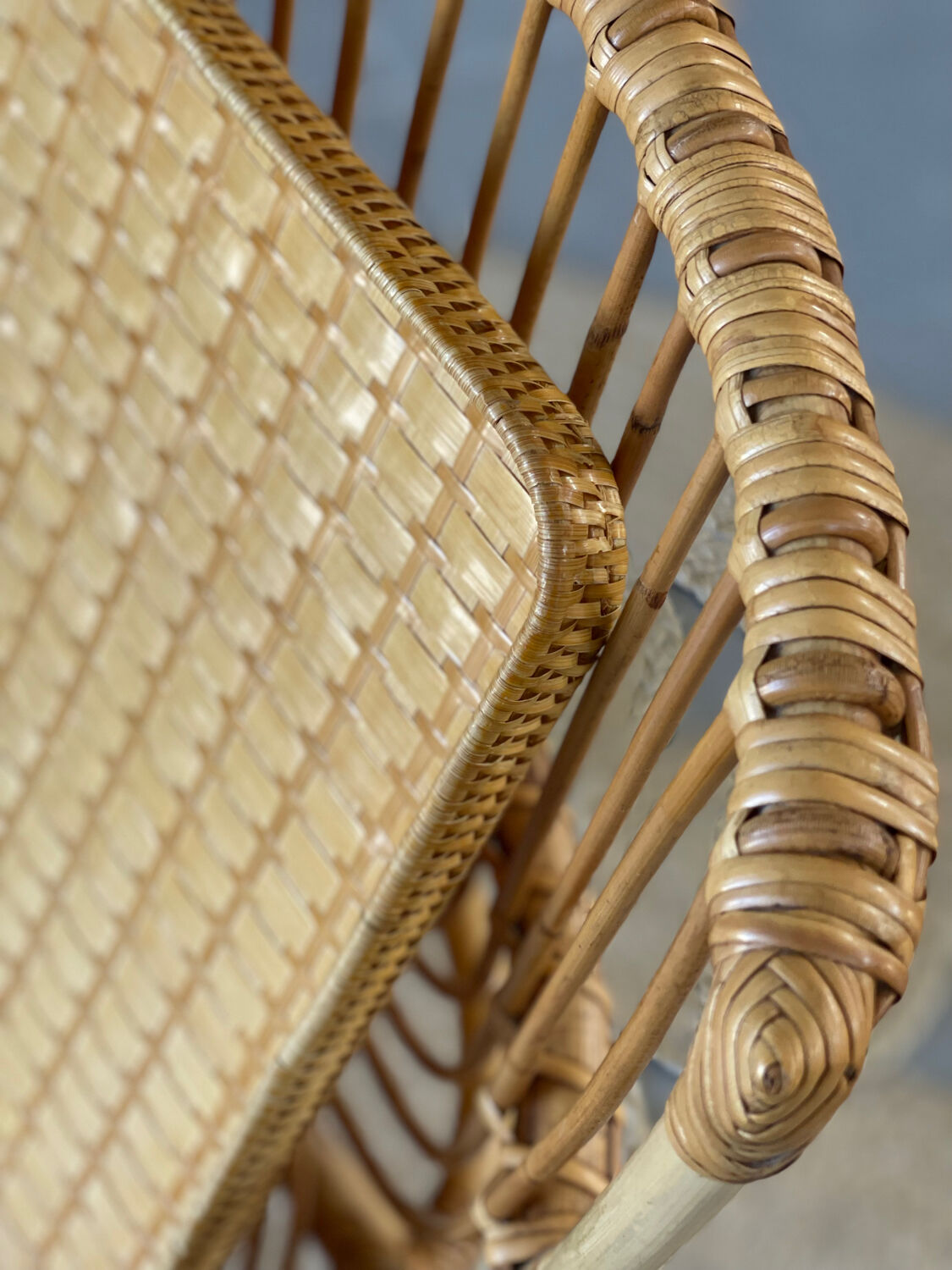 Vintage rattan tray