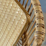 Vintage rattan tray