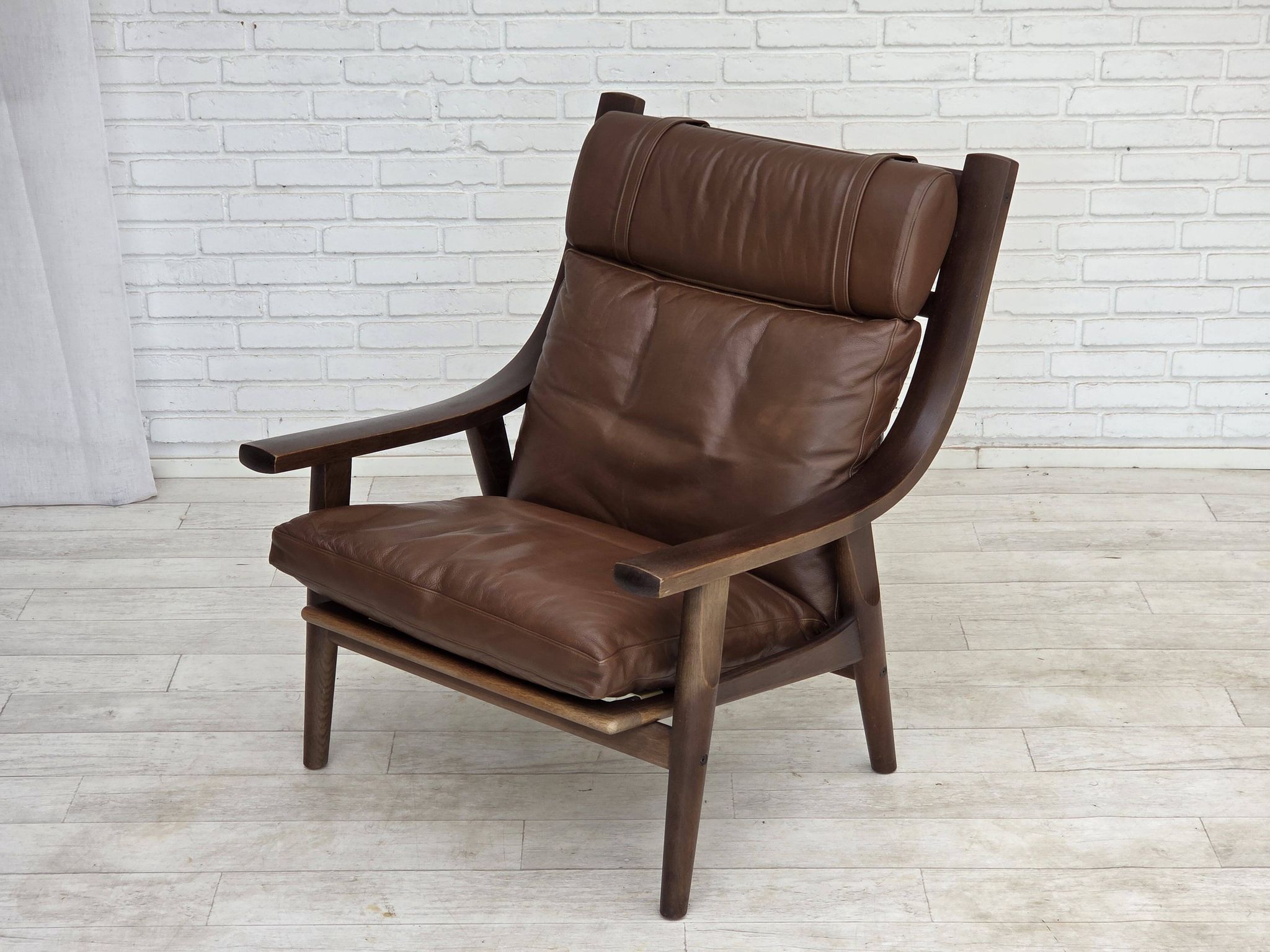 1970s, Danish design by H.J.Wegner, highback armchair, model GE530.
