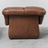 COPPIA DI POLTRONE VINTAGE IN PELLE MARRONE ANNI ’70 MODERNARIATO