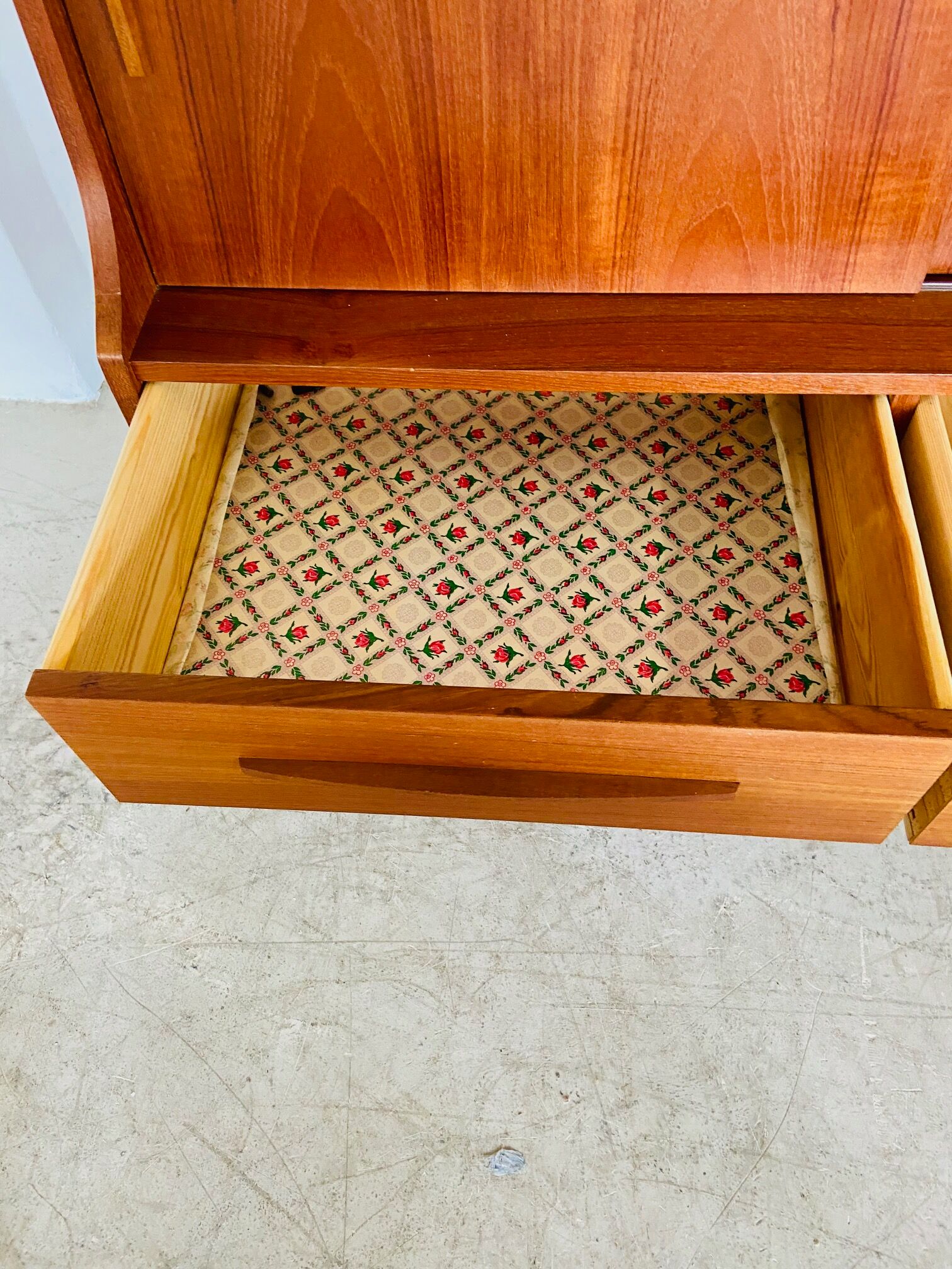 Vintage Danish mid-century teak bar cabinet 1960