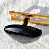 COAT RACK in gold metal and 3 black triangular PATERES circa 1960 Vintage