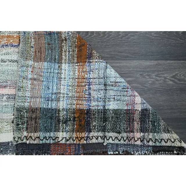 Vintage Turkish Oushak Handmade Wool Cotton Green Runner Rug 125x310