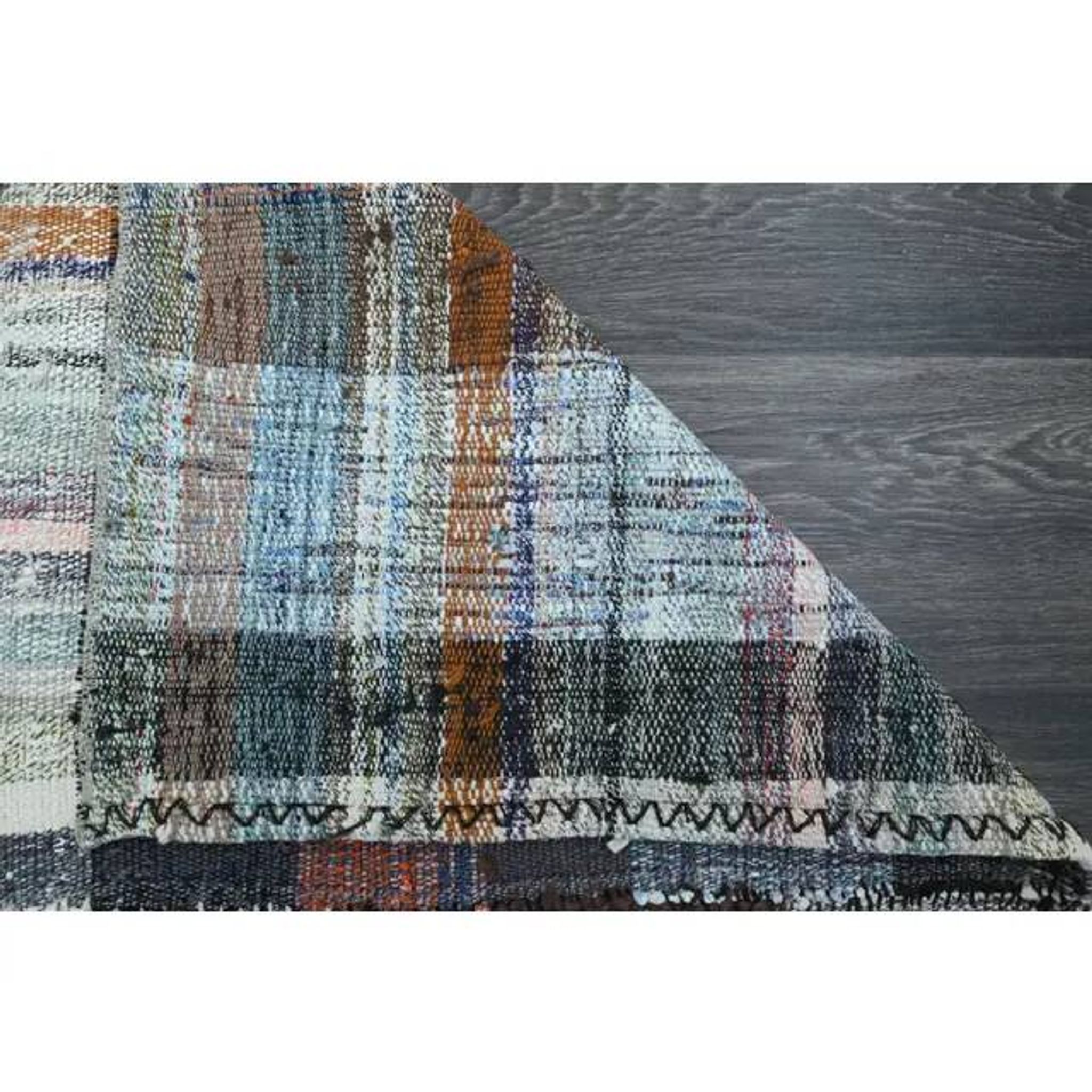 Vintage Turkish Oushak Handmade Wool Cotton Green Runner Rug 125x310