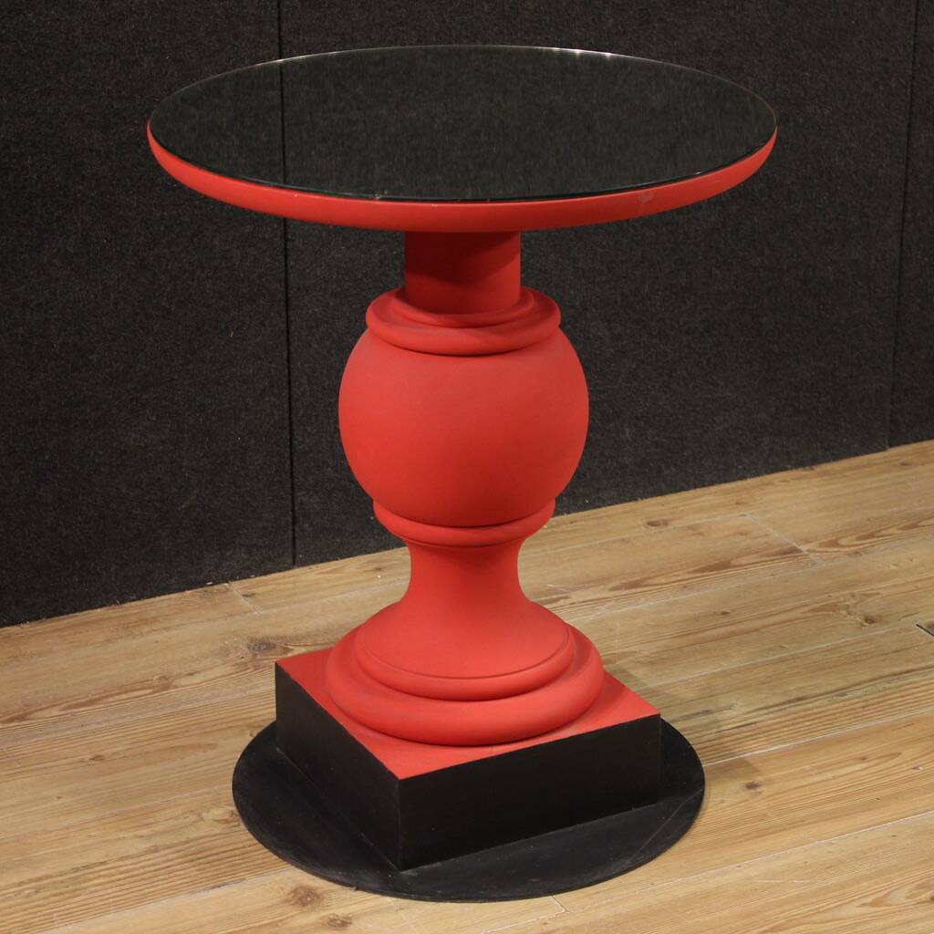 1970s Italian red painted coffee table