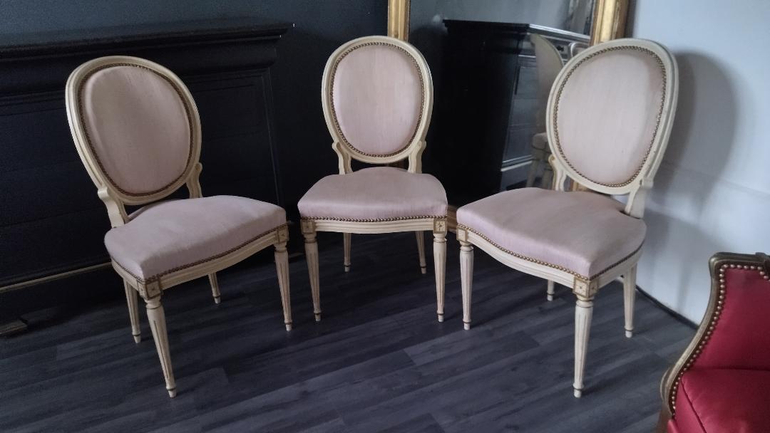 Louis XVI style medallion chairs