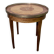 Bouillotte table in Louis XVI style with marquetry and gilded brass inlays.