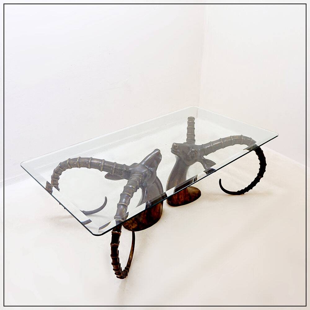 "Ibex" coffee table in the style of Alain Chervet - 1970s