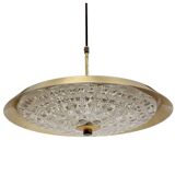 Brass & Glass Pendant Lamp by Carl Fagerlund for Orrefors, 1960s