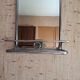 Barber mirror with shelf