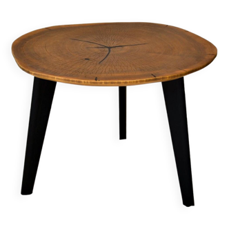 Table basse bois ronde tronc noyer