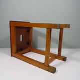 Vintage handmade workshop stool with handle, Belgium 1960