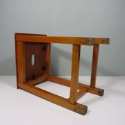 Vintage workshop stool handmade with handle, Belgium 1960