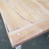 Table de ferme patine ancienne pieds tournés