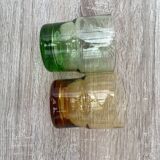 Set of orange and green tinted glasses made in Poland