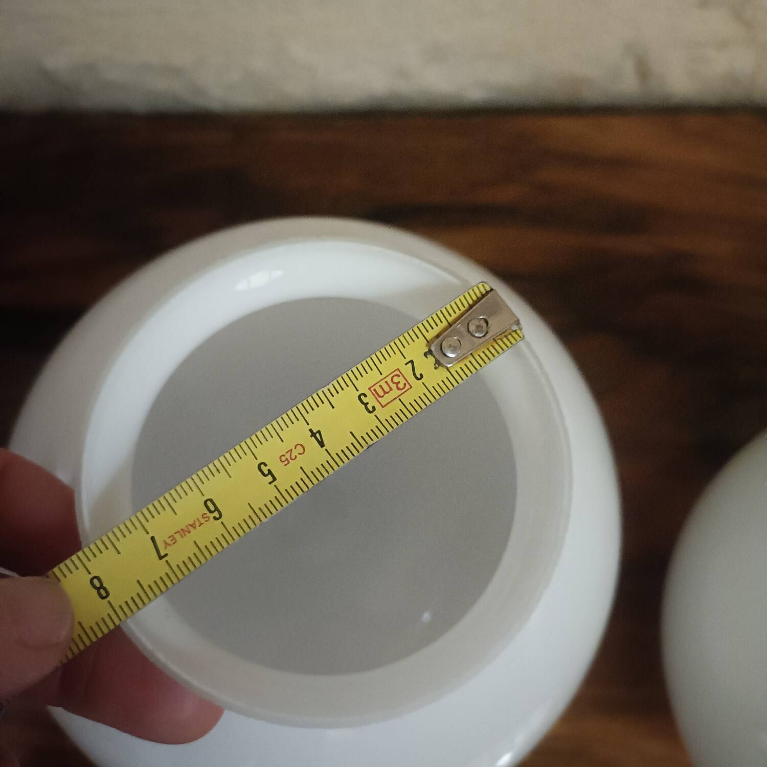 Pair of spherical lampshades in opaline.