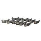 12 silver-plated metal knife rests with duck design