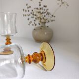 Set of 8 amber glasses