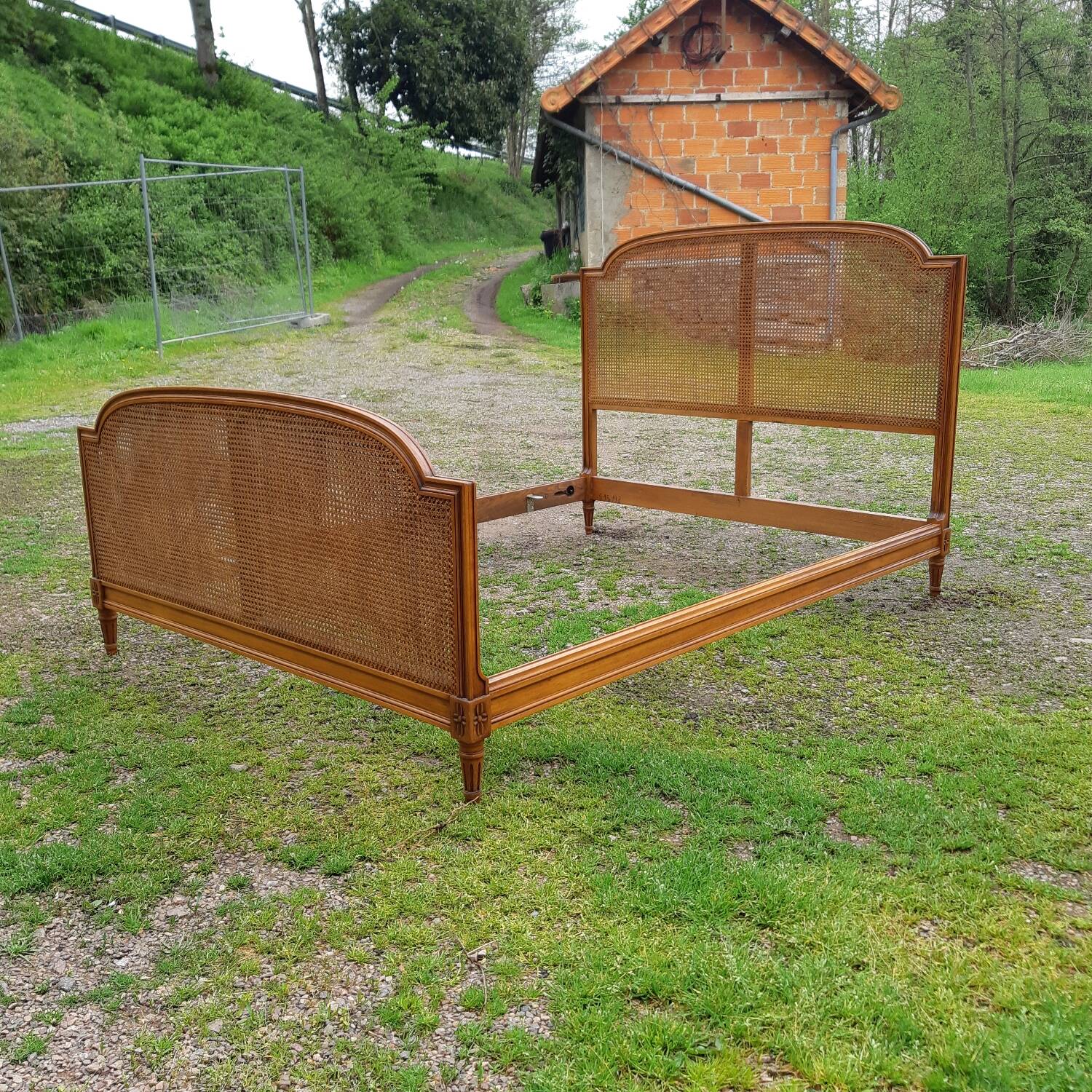 Louis XVI style cane bed