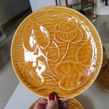 7 Sarreguemines water lily plates