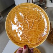 7 Sarreguemines water lily plates