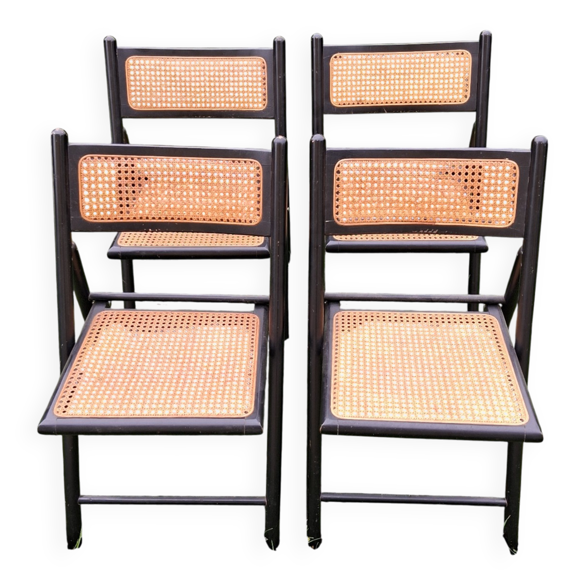 Chaises pliantes cannée