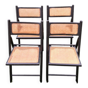 Chaises pliantes cannée