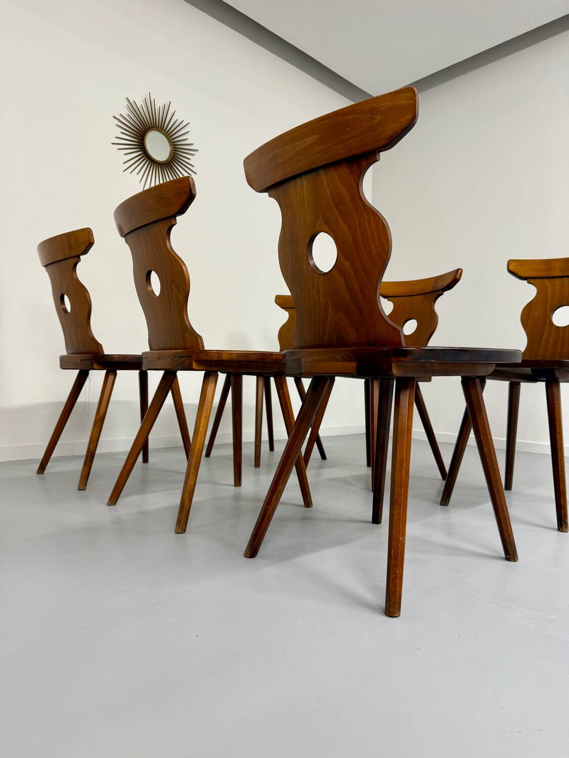 6 vintage 60s bistro-look dining chairs