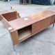 Grand Bureau design 1970 with return. light wood and chrome pietement