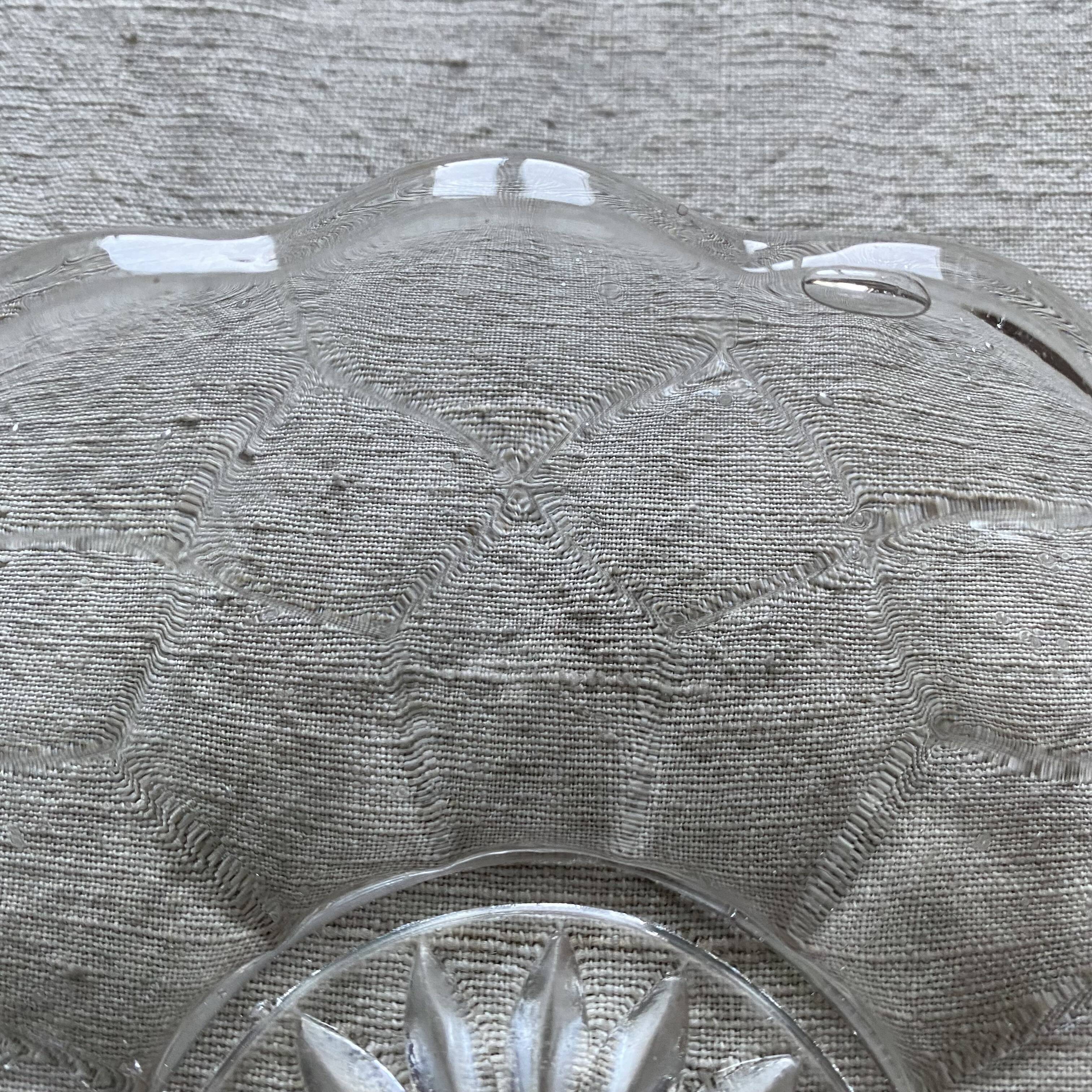 12 transparent glass dessert plates