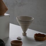 Decorative stoneware vase from mid-20th century, 1960s.