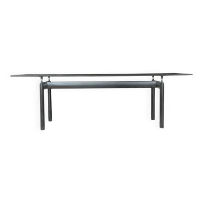 Table à manger en verre et métal LC6 par Le Corbusier et al. pour Cassina années 1990