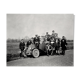 Photograph of a Renault 6CV with 23 admirers including a priest