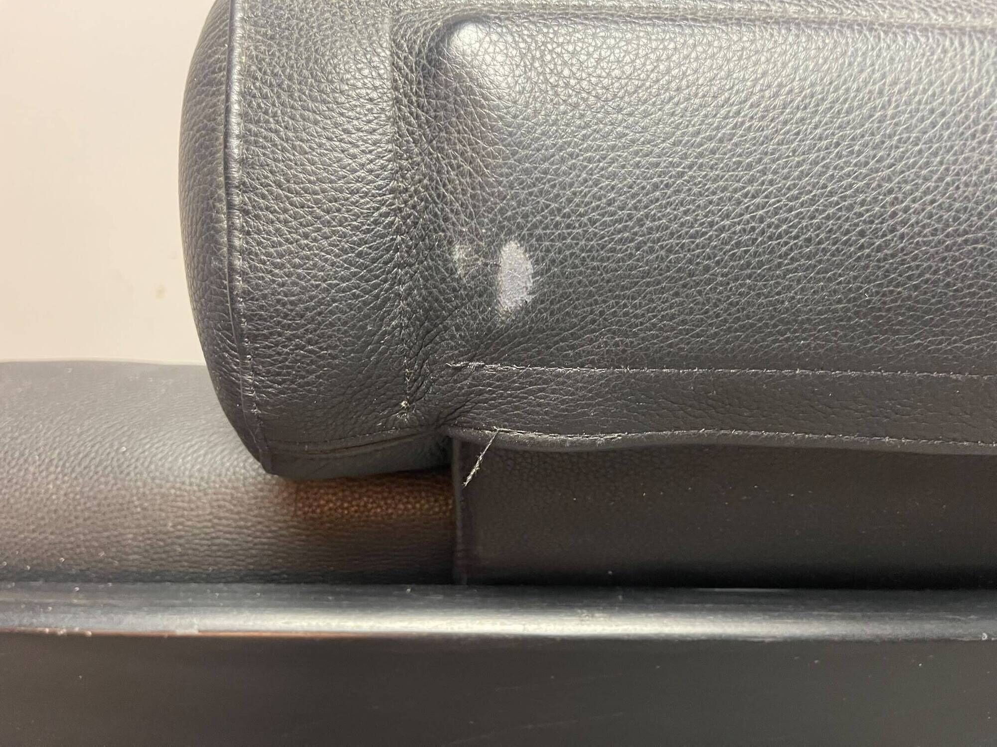 Black Leather Ake Fribytter “Kroken” Two-Seater Sofa for Nelo Möbel. Sweden