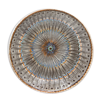 Traditional Romanian plate with psychedelic motifs from Horezu