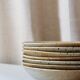 7 speckled stoneware plates