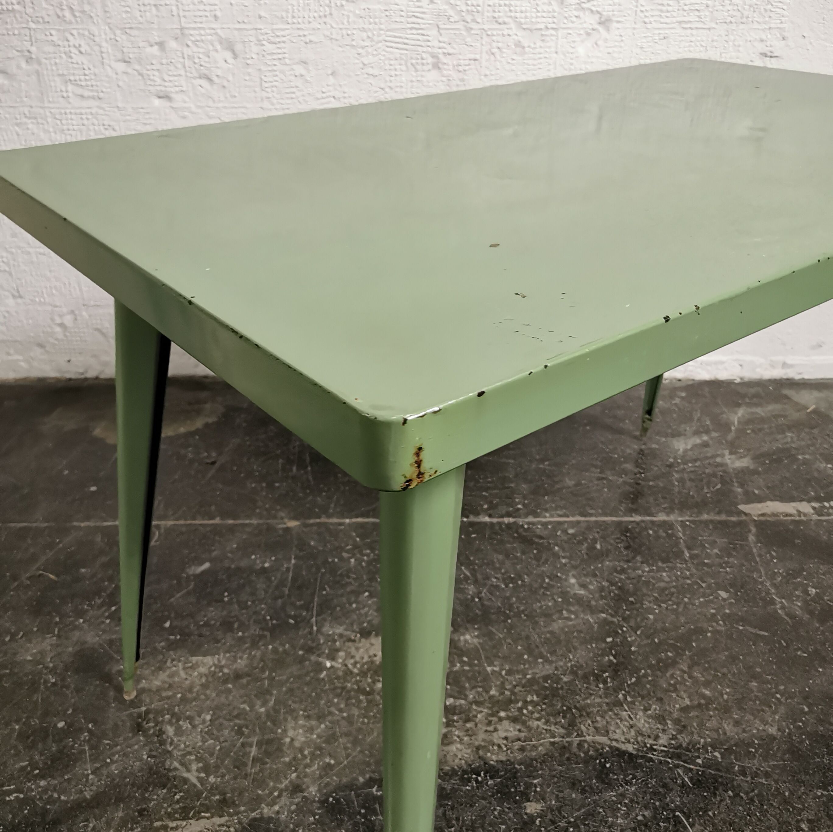 Old Tolix dining table