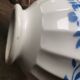Large vintage fluted bowl with blue flower pattern