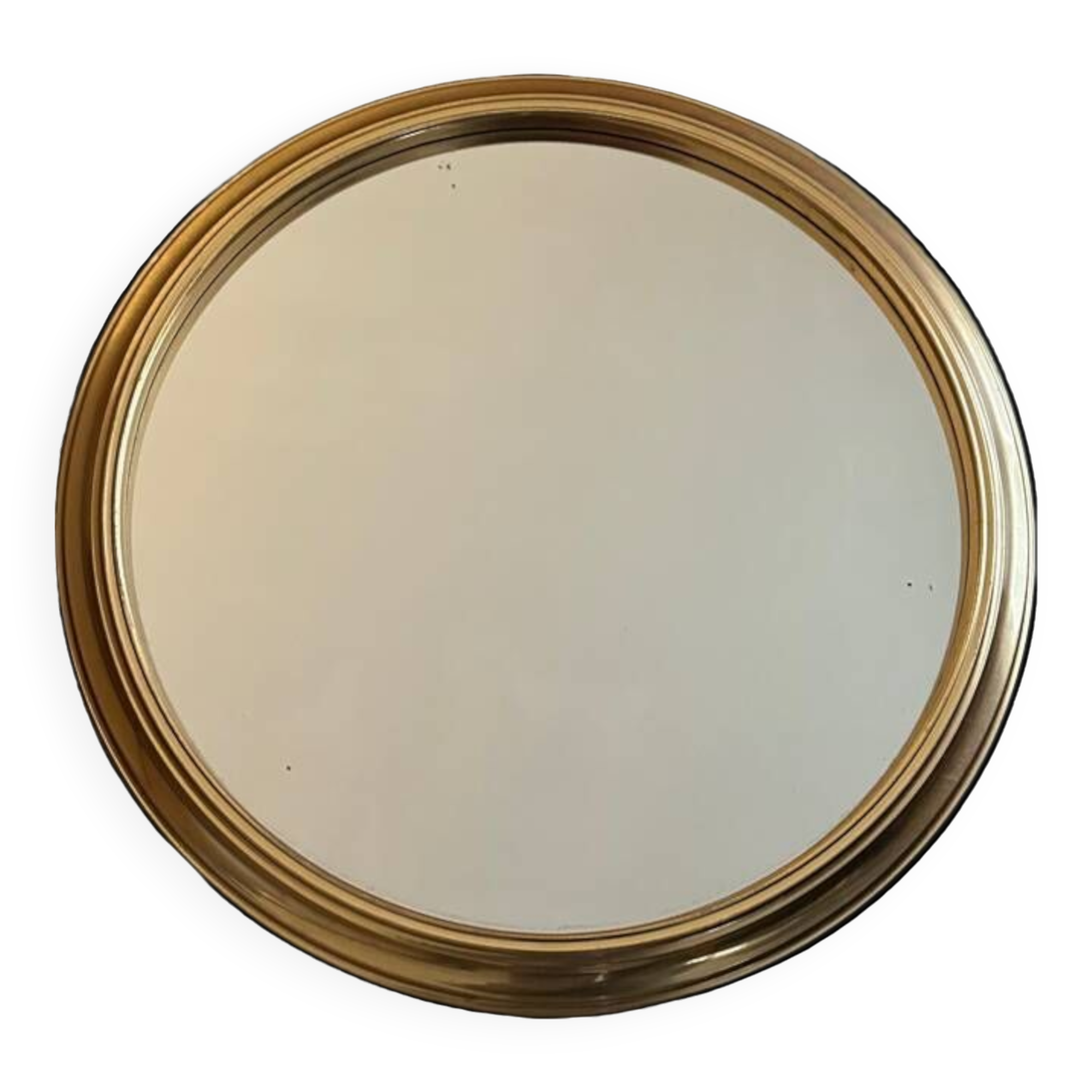 Round golden mirror