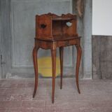 Bedside table, nightstand wood, accent furniture, antique furniture.