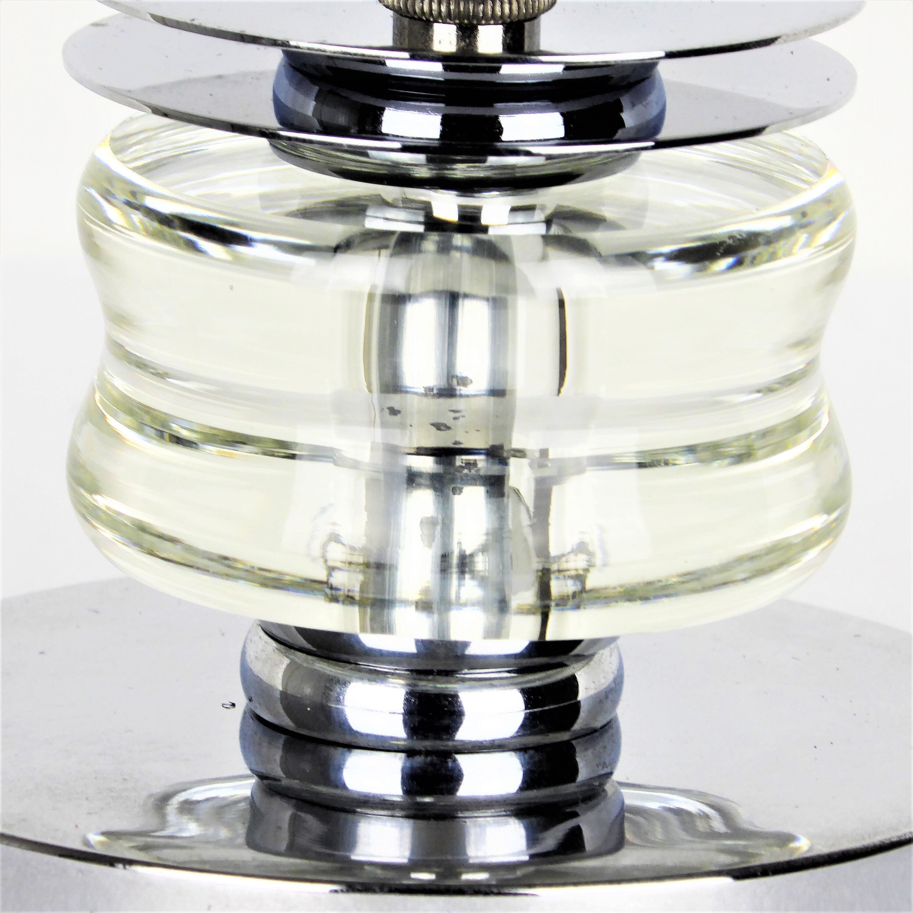 Art Deco lamp 1930 crystal and chrome metal