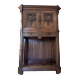 HAENTGES FRÈRES Renaissance style cabinet in carved walnut, late 19th century