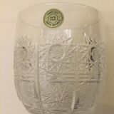 Set of six bohemian crystal wine glasses
