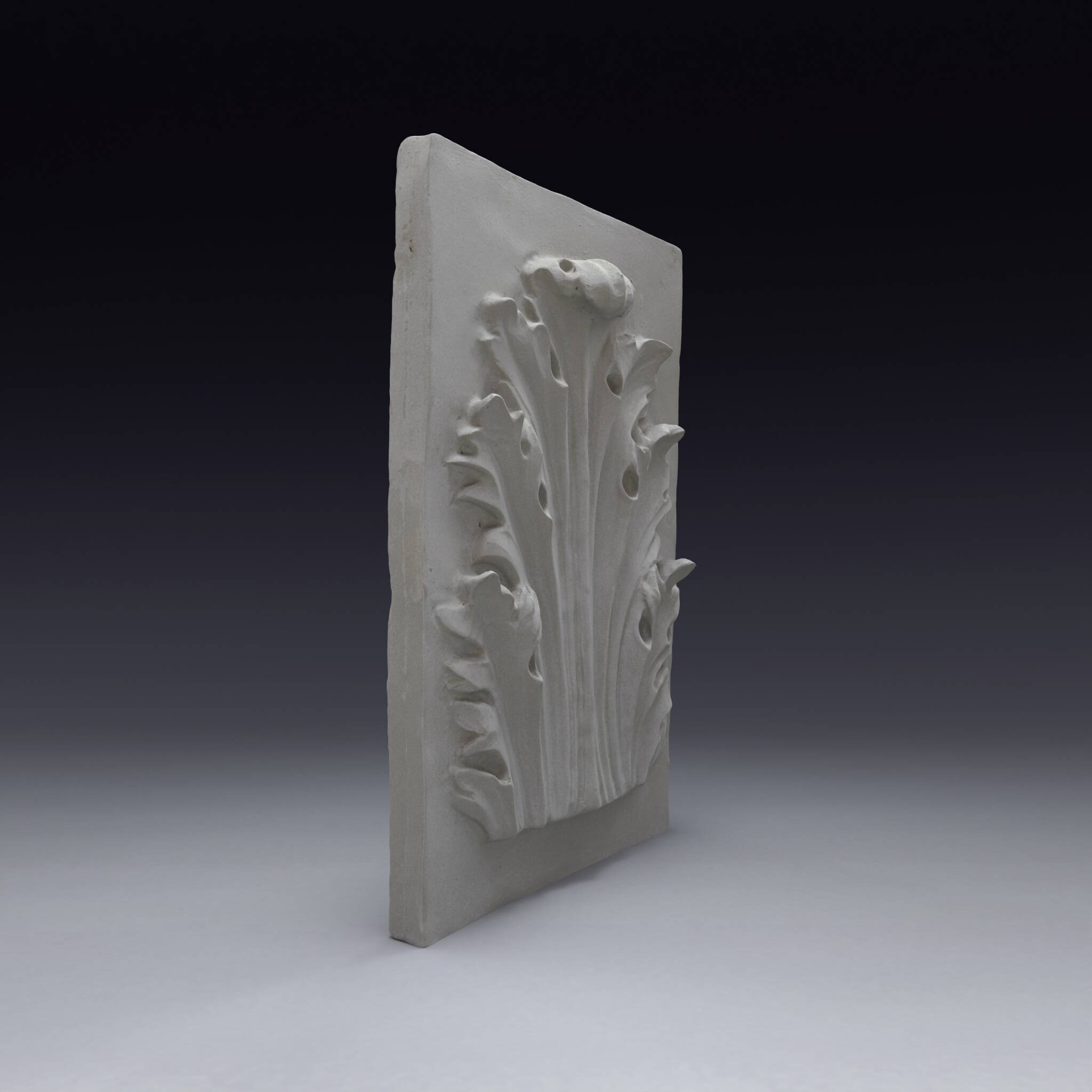 Bas-relief en plâtre d’une feuille d’acanthe